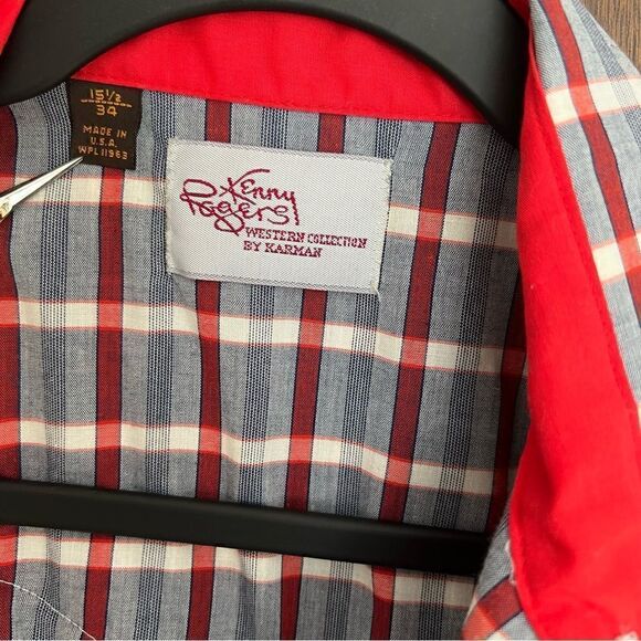 Vintage 80’s Kenny Rogers Western shirt with Pearl Snaps Sz: Men’s 15 1/2 x 34 - Picture 7 of 8